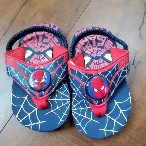 spiderman light up flip flops